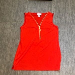Carmen Marc Volvo XS zipper top orange red- NEW
